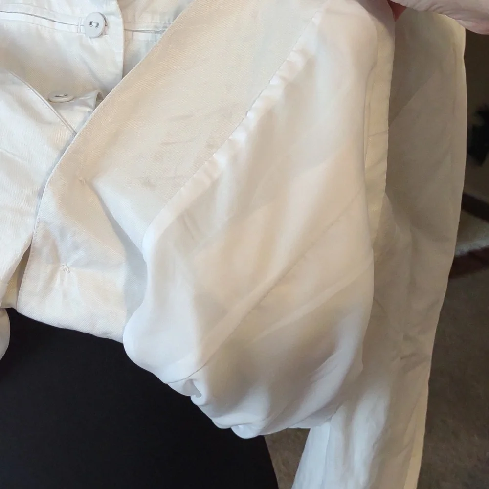 Chico's White Kayte Military Style Lightweight Jacket NWT - Picture 7 of 8